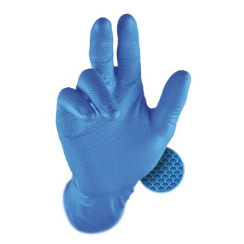 306DB - Rękawice jednorazowe GRIPPAZ 300 mm z nitrylu w kolorze niebieskim 