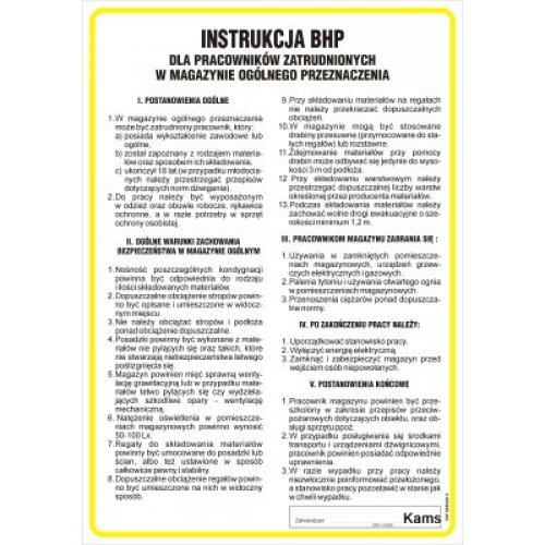 Instrukcja BHP dla pracowników zatrudnionych w magazynie