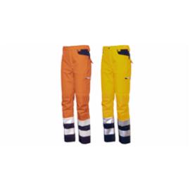  IS-04510-048 - Spodnie HV GORDON z oddychającego i wodoodpornego materiału softshell w kolorze żółto-granatowym - S-3XL