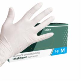 RLATEX PF - Rękawice diagnostyczne i ochronne, lateksowe i lekko pudrowane 100 szt. - S-XL