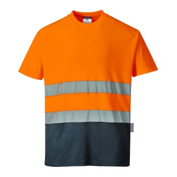S173 - T-shirt ostrzegawczy dwukolorowy Cotton Comfort - 2 kolory - XS-4XL