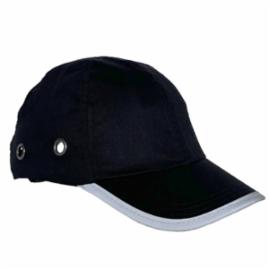 URG-1405 - Czapka ochronna BLACK - lekki kask w formie czapki z daszkiem 100% bawełna regulacja rzep ABS BUMPCAP CZARNA - 58-62 cm