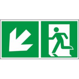 Z-E001-2 - Znak ewakuacyjny „Kierunek do wyjścia w lewo i w dół” - 150x300