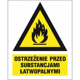ZZ-2KN - Oznakowanie substancji chemicznych Ostrzeżenie przed substancjami łatwopalnymi - 160x200