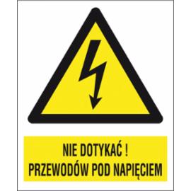 ZZ-9EOA - Znak elektryczny Nie dotykać przewód pod napięciem.  - 210x297-52X74